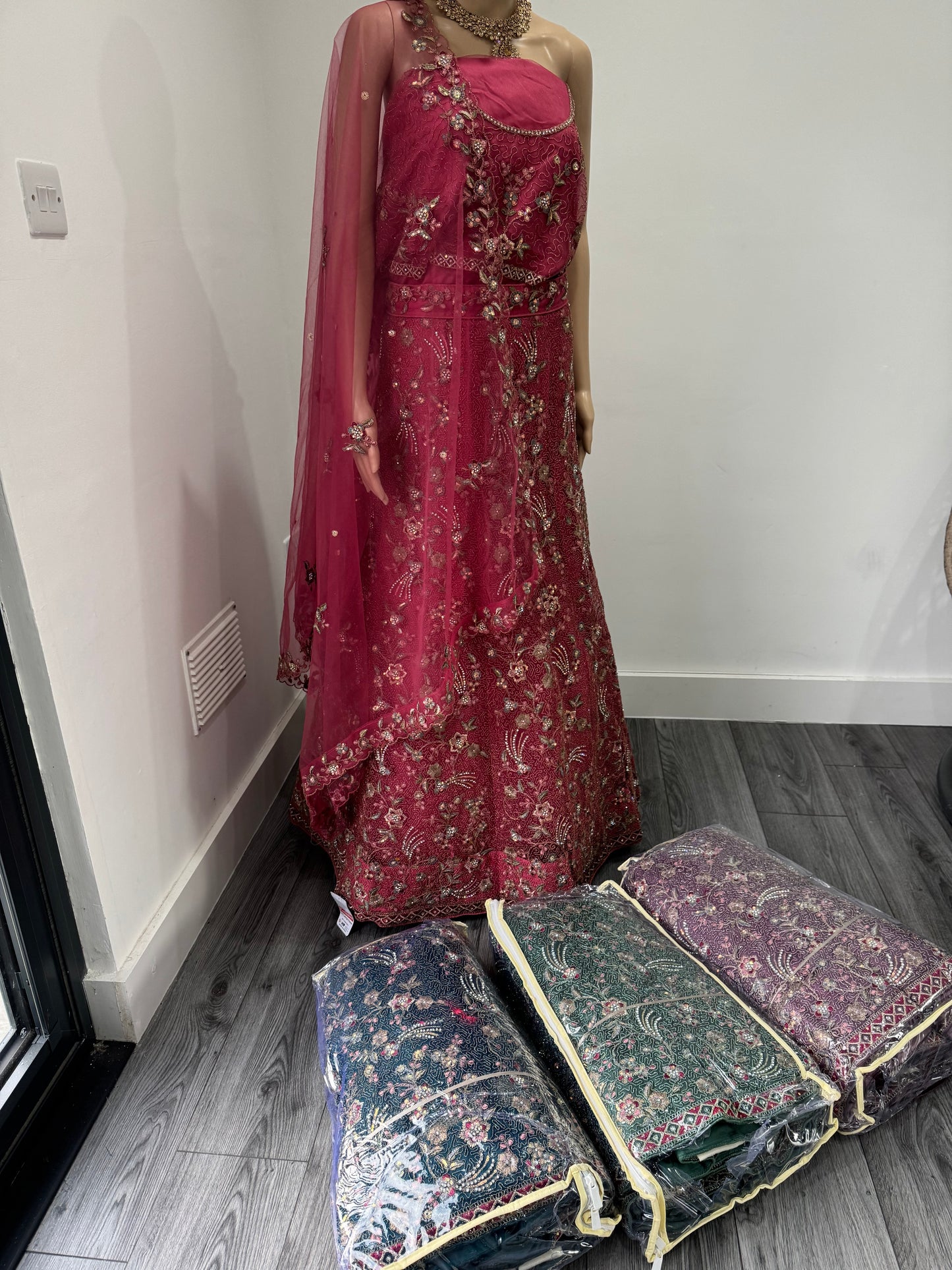 Rose Pink Kia Net Semi Stitched Lehenga Choli With Dupatta