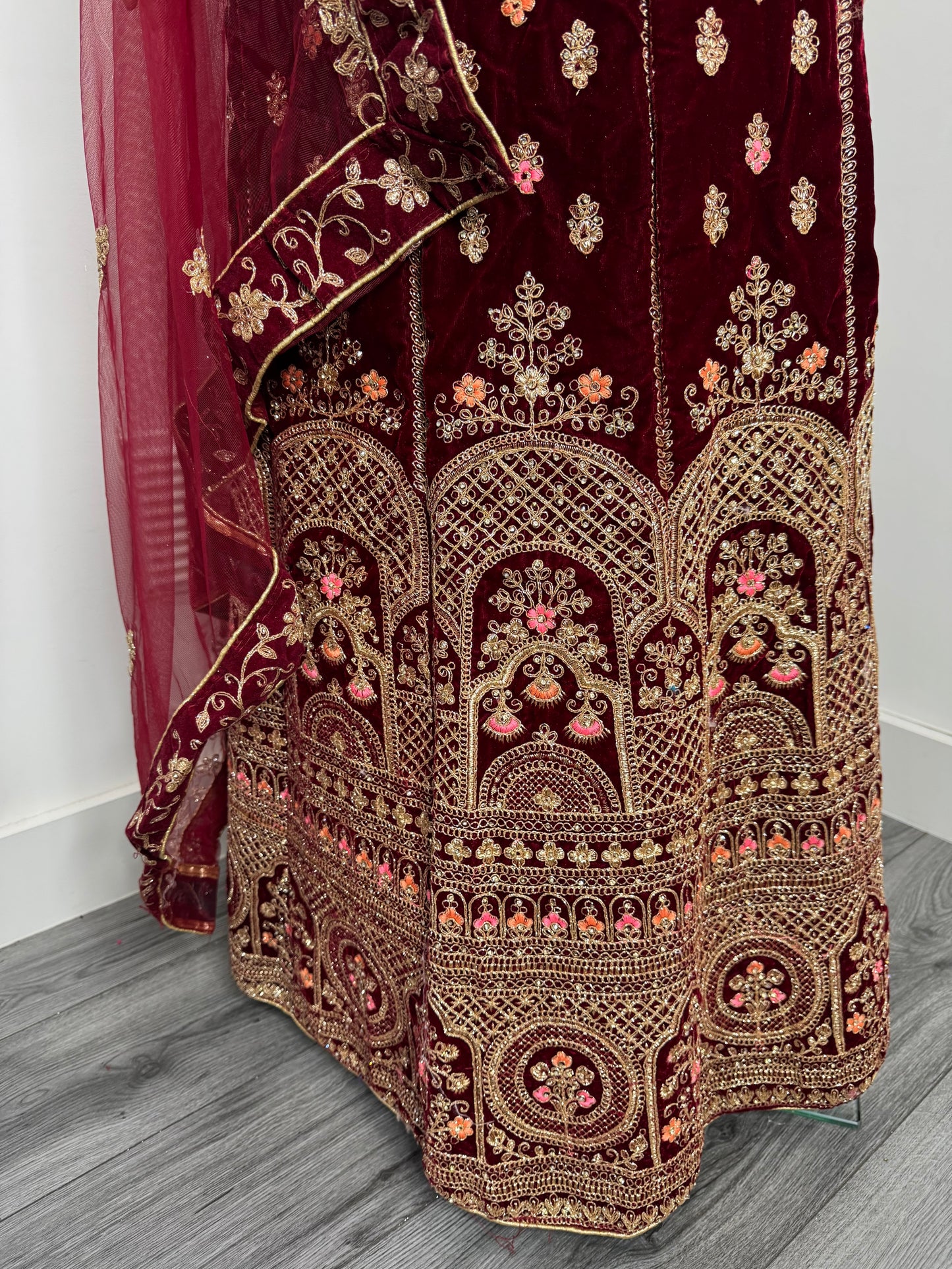 Chandramukhi Velvet Semi Stitched Lehenga Choli With Dupatta