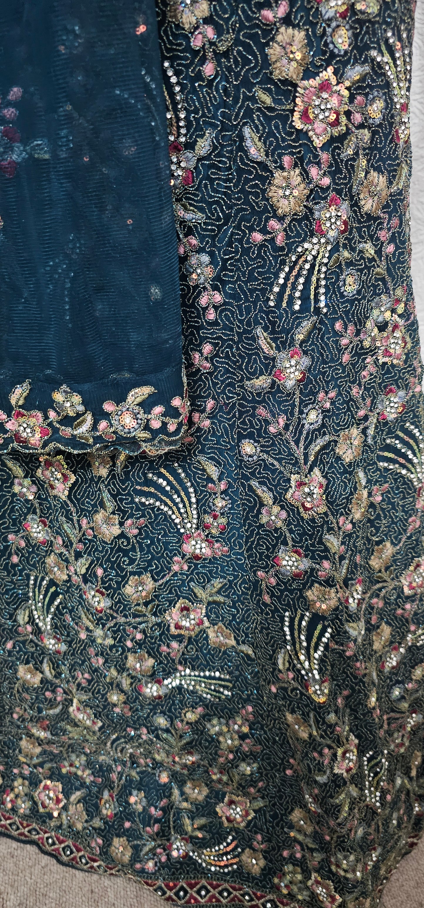 Rama Kia Net Semi Stitched Lehenga Choli  With Dupatta