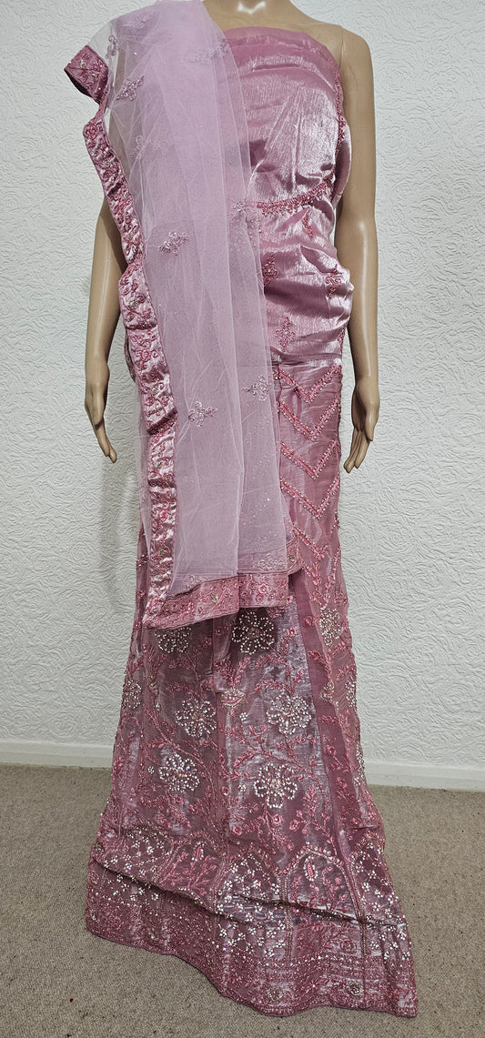 Pink Shraddha Jimmy Choo Semi Stitched Lehenga Choli With Dupatta